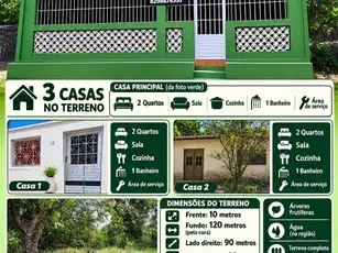 Vende-se sitio com três casas